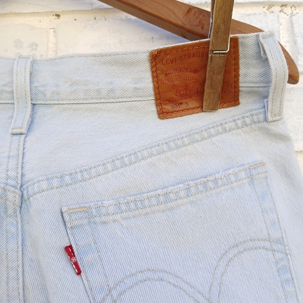 Levi's 501 S Premium Skinny Jeans Lightwash Distressed - Picture 5 of 10